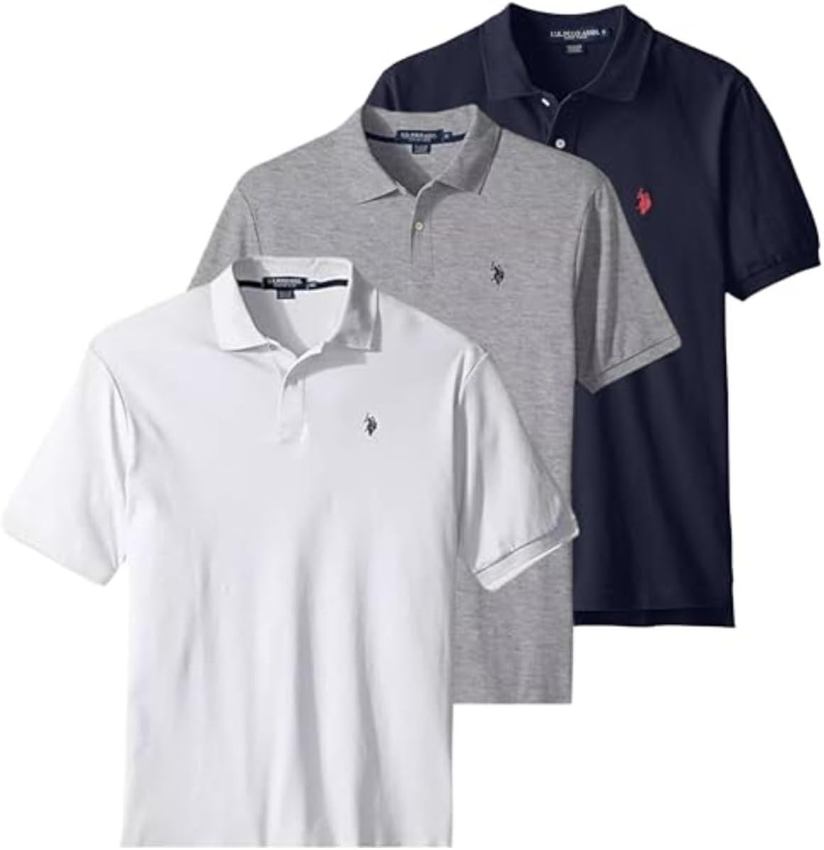 سعر ومواصفات U.S. POLO ASSN. .U.S. بولو اسن قميص بولو سادة بتصميم متشابك للرجال (B0DRMJRSHT) على Amazon EG