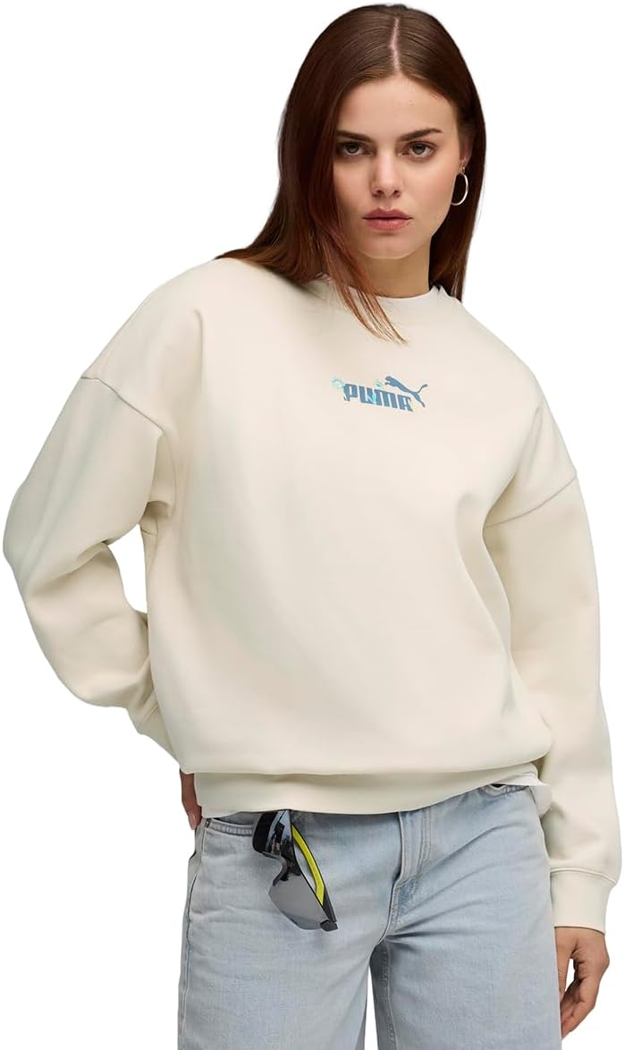 سعر ومواصفات بوما PUMA Womens Ess Nature 2.0 Over,Alpine Snow Crew Sweats (pack of 1) (B0FJSC9YY8) على Amazon EG