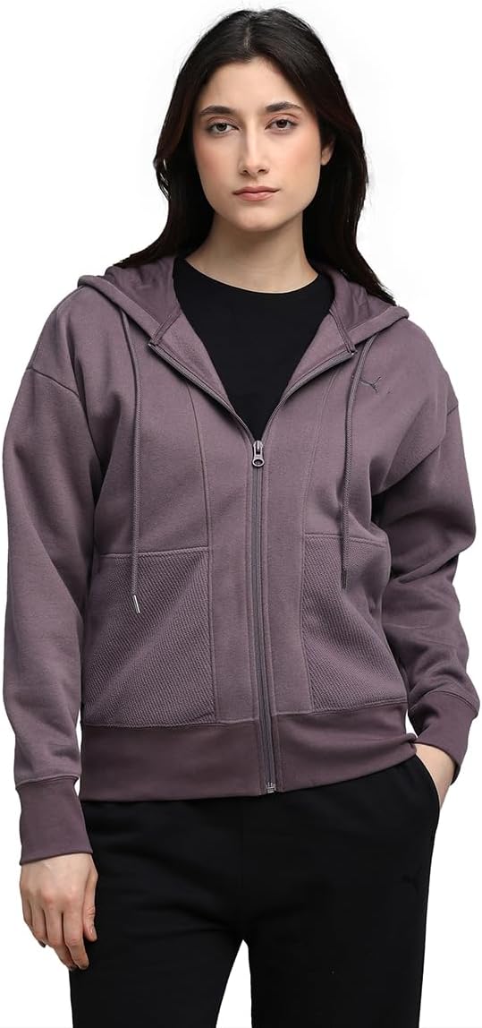 سعر ومواصفات بوما PUMA Womens Her Relaxed Full-Zip,Raisin Sweat Jackets (pack of 1) (B0DJSRLK8H) على Amazon EG