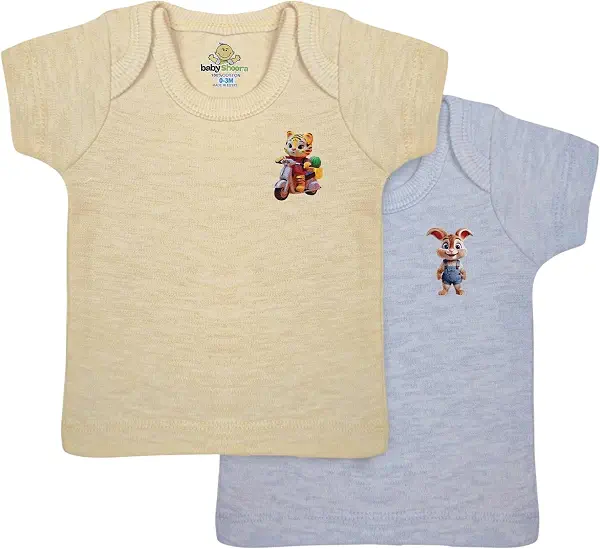 سعر ومواصفات بيبي شورا Baby Shoora Boys Short Sleeve Undershirt Set Of 2 Pieces Half Sleeves Undershirt Printed Shapes (B0FGJXX9YF) على Amazon EG
