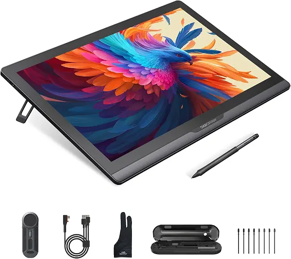 سعر ومواصفات تابلت رسم 18.4 انش 4K UHD مع شاشة تعمل باللمس △E<1.3 99.8% sRGB 16K قلم ضغط بدون بطارية مغلف بالكامل مضاد للتوهج ومضاد لبصمات الأصابع يتضمن جهاز تحكم عن بعد للفنون الرقمية والرسوم المتحركة من ديجيدراو (B0G4PNR6PK) على Amazon EG