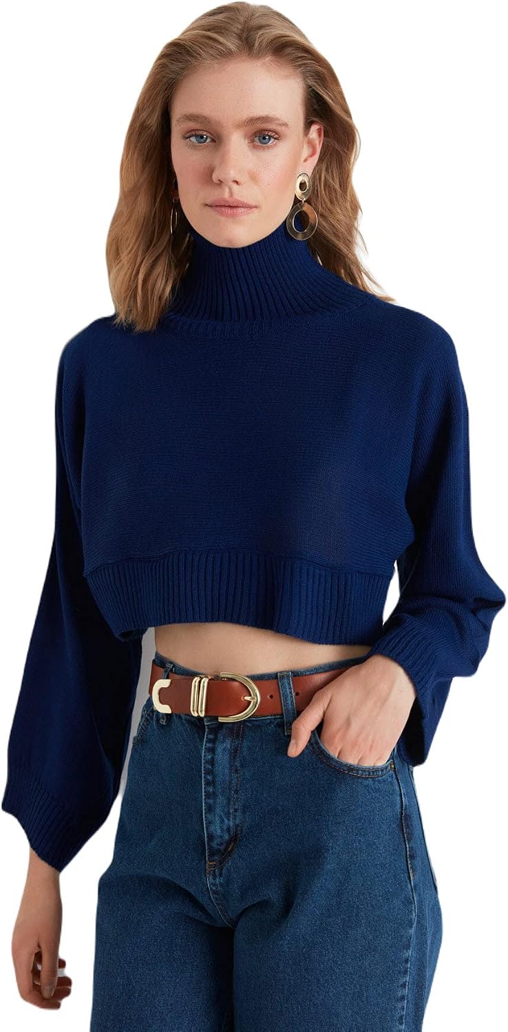 سعر ومواصفات ترنديول سويتر سادة بقصة عادية ورقبة عالية للنساء (عبوة من قطعة واحدة) (B0B15LS6KV) على Amazon EG