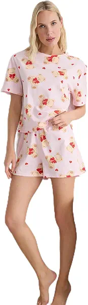 سعر ومواصفات ترينديول Trendyol Woman Pink-Multicolored 100% Cotton Teddy Bear and Heart Knitted Pajama Set THMSS25PT00211 Pajama Set (pack of 1) (B0DWLHX6DJ) على Amazon EG