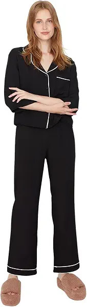 سعر ومواصفات ترينديول Trendyol Woman Piping Viscose Woven Pajamas Set THMAW21PT0292 Pajama Set (pack of 1) (B0B4WQ8PJ6) على Amazon EG