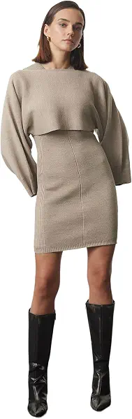 سعر ومواصفات ترينديول Trendyol womens Beige Strickwaren Bolero And Kleid Set - Mini Twoaw25el00056 Dress (pack of 1) (B0FR7LWM7R) على Amazon EG