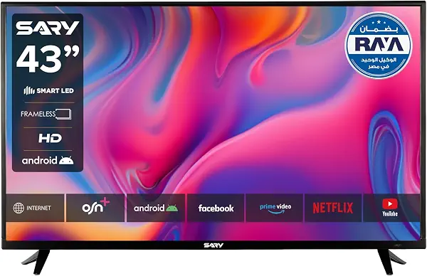 سعر ومواصفات تلفزيون سمارت اندرويد بشاشة ليد FHD 43 بوصة مع منفذي USB و3 منافذ HDMI SA-TVL43A4000FR-01 من ساري (B0H58FBSY9) على Amazon EG