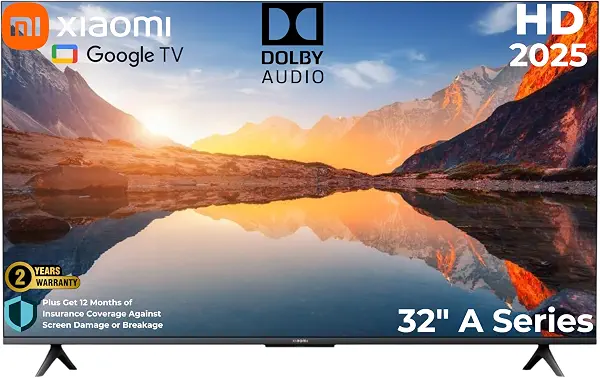 سعر ومواصفات تلفزيون طراز A-32 عالي الدقة HD بمساعد جوجل وشاشة مقاس 32 بوصة ومنصة جوجل ومستقبل مدمج وهيكل بلمسة معدنية وتقنية صوت دولبي من شاومي (B0DH95YSCL) على Amazon EG