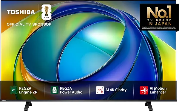 سعر ومواصفات تلفزيون توشيبا 55 بوصة C350RP فائق الدقة 4K سمارت فيدا، دولبي فيجن اتموس، معزز HDR بالذكاء الاصطناعي، وضع اللعب (B0FT1BRZN1) على Amazon EG