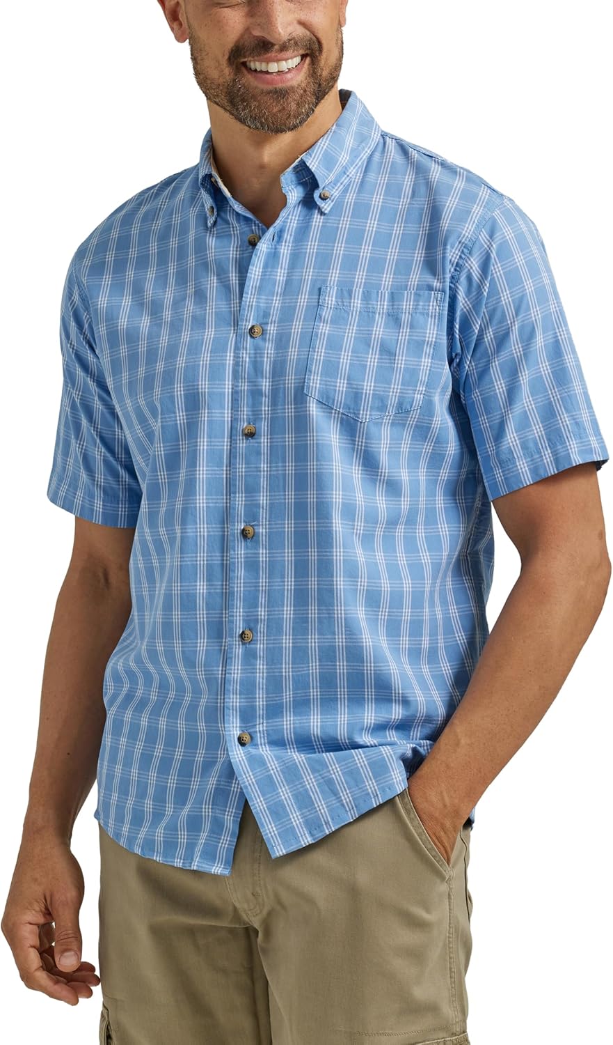 سعر ومواصفات رانجلر تي شيرت Wrangler Authentics ذو أكمام قصيرة كلاسيكي منقوش، ريفيرا، S, ريفيرا, S (B01N5Y50LV) على Amazon EG