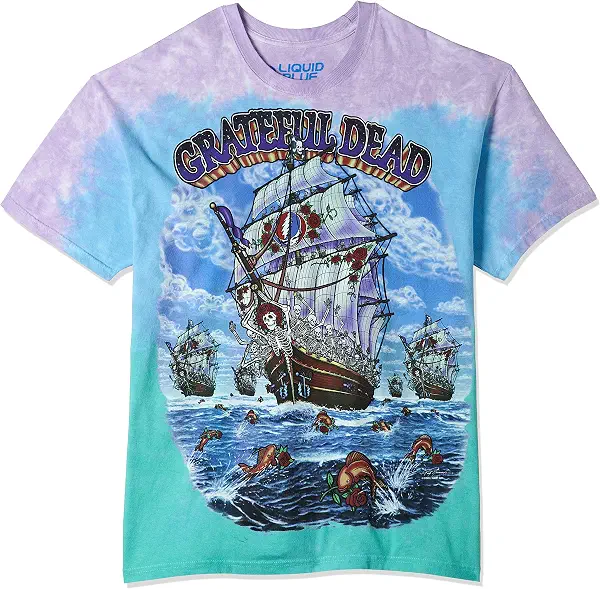 سعر ومواصفات تي شيرت رجالي أزرق سائل، مطبوع عليه Grateful Dead Ship Of Fools, متعدد, XL (B005GK5RGG) على Amazon EG