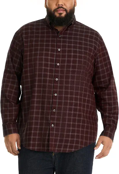 سعر ومواصفات تي شيرت رجالي طويل الأكمام قابل للتمدد من Van Heusen Big and Tall Traveler بأزرار سوداء اللون، مقاس XXL (B0788C6YS9) على Amazon EG