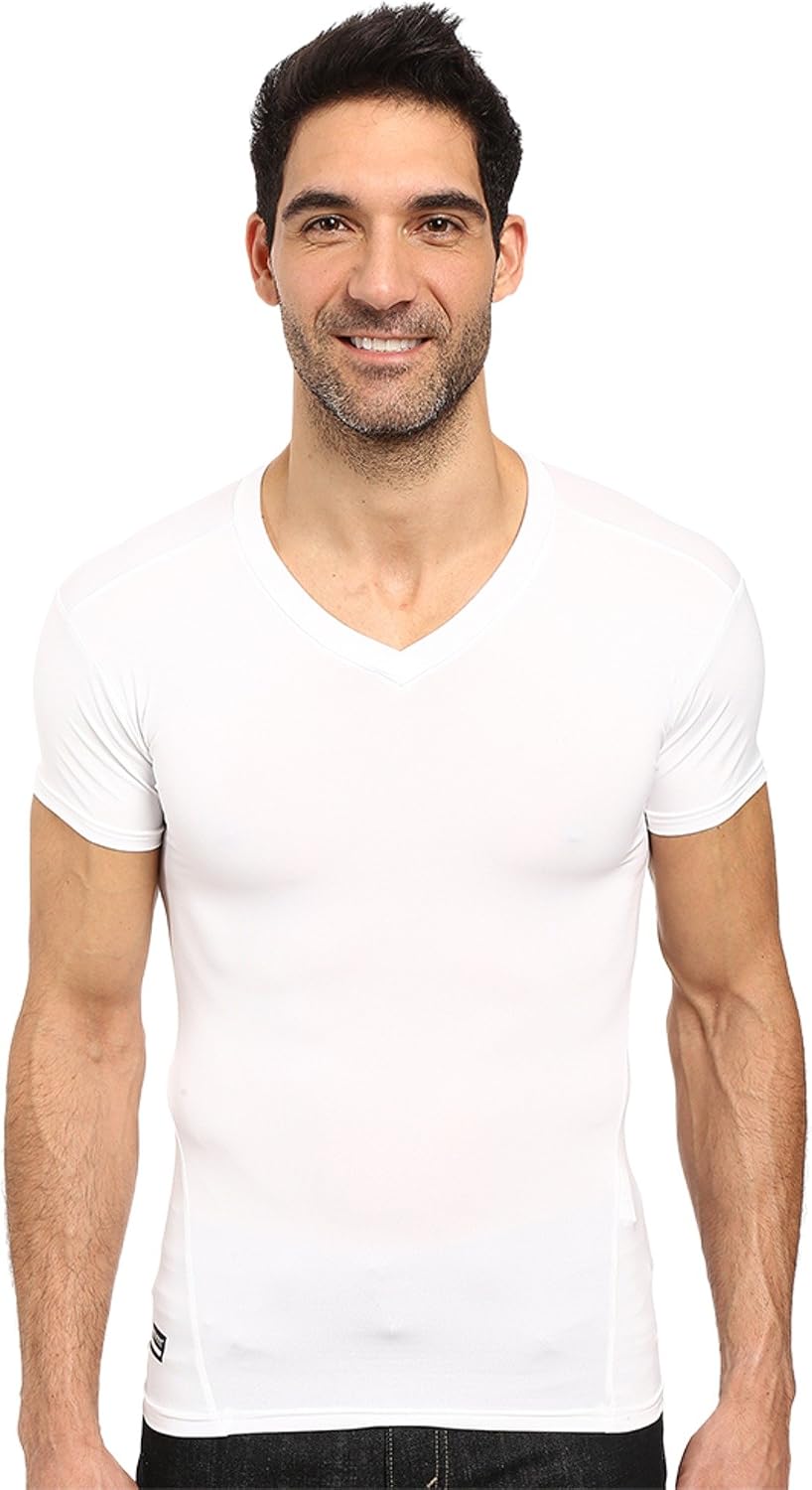 سعر ومواصفات اندر ارمور تي شيرت رجالي قصير الأكمام من Under Armour مطبوع عليه HeatGear Tactical برقبة على شكل حرف V، أبيض (100)/شفاف، مقاس صغير, أبيض (100)/شفاف, S (B004J2XNAY) على Amazon EG