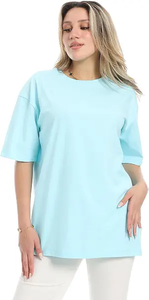 سعر ومواصفات تيشرت بتصميم غربي سادة سهل الارتداء بمقاس كبير للنساء من اندورا (B0DCSV94DH) على Amazon EG