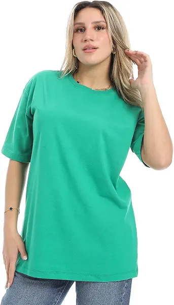 سعر ومواصفات تيشرت بيسيك بتصميم غربي برقبة دائرية بتصميم سهل الارتداء للنساء من اندورا (B0DCST9M3L) على Amazon EG