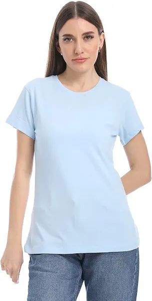 سعر ومواصفات تيشرت بيسيك بتصميم غربي برقبة دائرية بتصميم سهل الارتداء للنساء من اندورا (B0DCSVXD7X) على Amazon EG