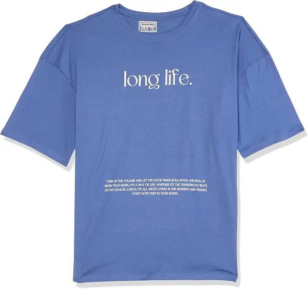 سعر ومواصفات تيشرت مريح مطبوع بعبارة "Long Life" للرجال من ريفين، رمادي مزرق وأزرق (Western) (عبوة من قطعة واحدة) (B0FB3ZVN97) على Amazon EG