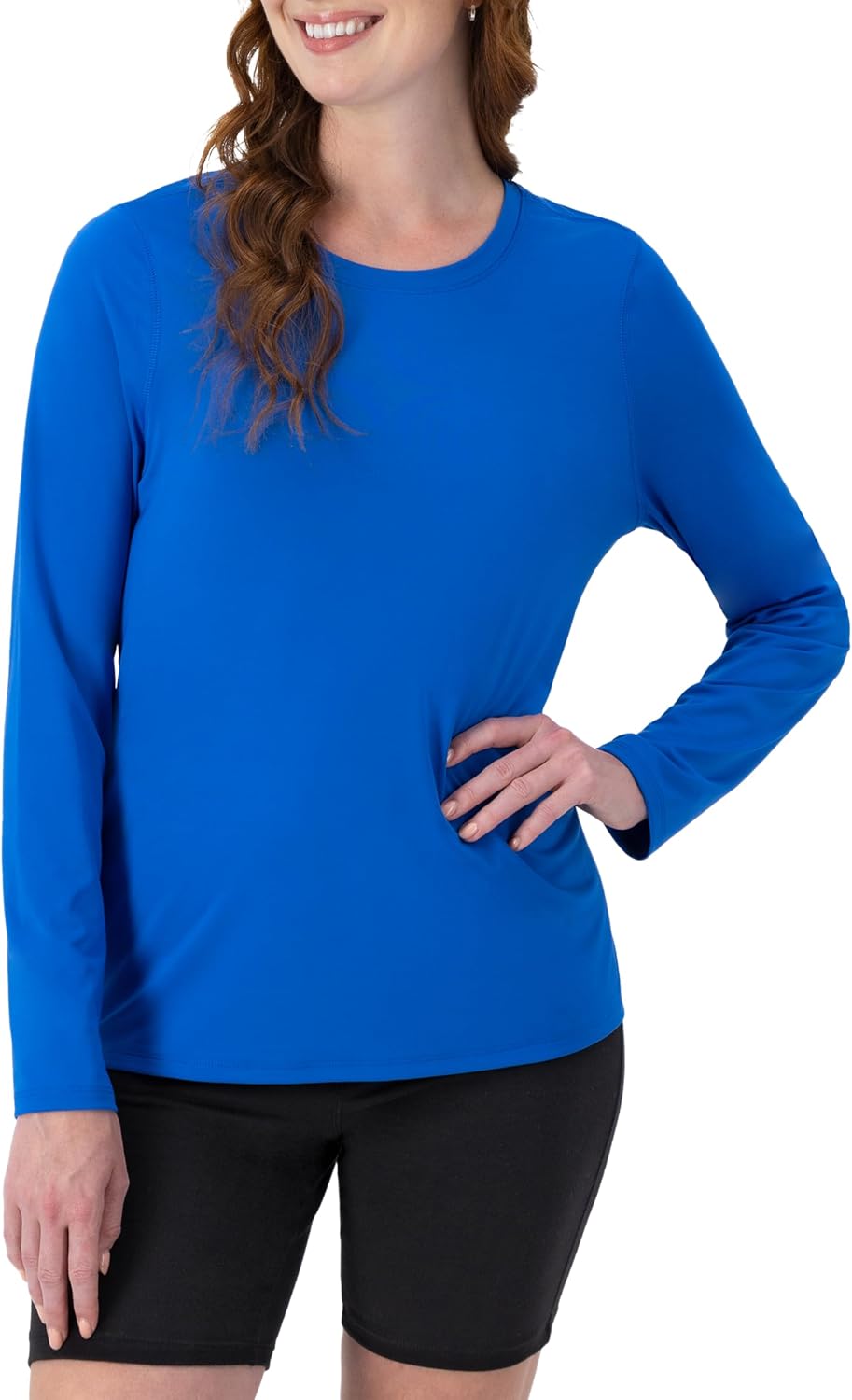 سعر ومواصفات هنس تيشيرت Hanes نسائي Cooldri Performance بأكمام طويلة, اوسم بلو, XL (B01M20VGYJ) على Amazon EG