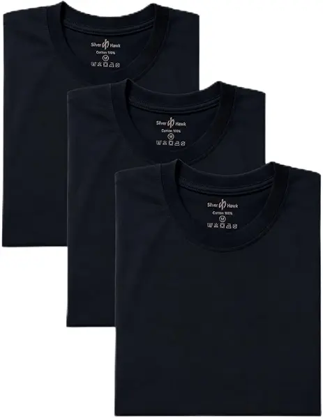 سعر ومواصفات Silver Hawk تيشيرت بقصة ضيقة للرجال 100% قطن اسود × 3 (5XL) (B0HDV8BMV9) على Amazon EG