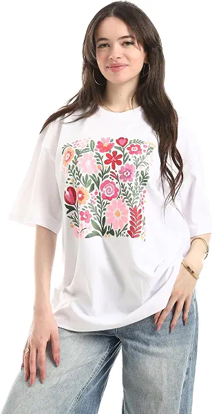 سعر ومواصفات تيشيرت قطني مطبوع مقاس كبير للنساء من أندورا (قطعة واحدة) (B0H2ZWHMFP) على Amazon EG