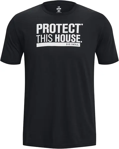 سعر ومواصفات تيشيرت مطبوع عليه عبارة (Protect This House) للرجال من اندر ارمور (عبوة من قطعة واحدة) (B0CC2YZ25L) على Amazon EG