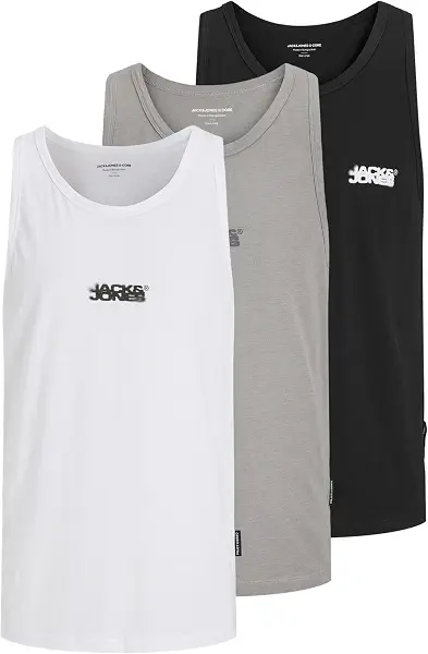 سعر ومواصفات JACK & JONES Mens JCOSAGO SMALL LOGO SLUB TANK TOP 3PK MP Tank-Top (B0DKFX579L) على Amazon EG