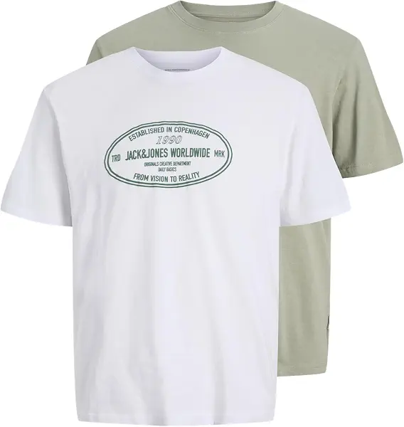 سعر ومواصفات JACK & JONES Mens JORYORK FRONT TEE SS CREW NECK 2PK MP Classic (pack of 1) (B0DW4G1BMV) على Amazon EG