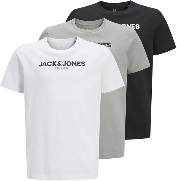 سعر ومواصفات JACK & JONES Boys Junior 3-Pack Harry Crew-Neck Short-Sleeves Modern (pack of 1) (B0DK7HBNZN) على Amazon EG