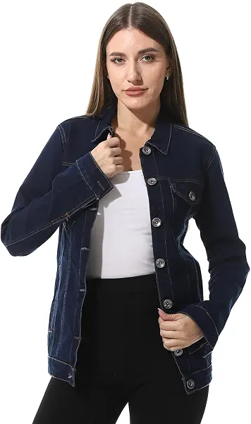 سعر ومواصفات جاكيت دينيم كاجوال بأكمام طويلة للنساء من اندورا (B0DKJZNZ56) على Amazon EG