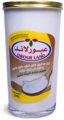 سعر ومواصفات جبنة معالجة بنكهة جبنة الشيدر من عبور لاند - 240 جرام (B0G1ZGGFT7) على Amazon EG