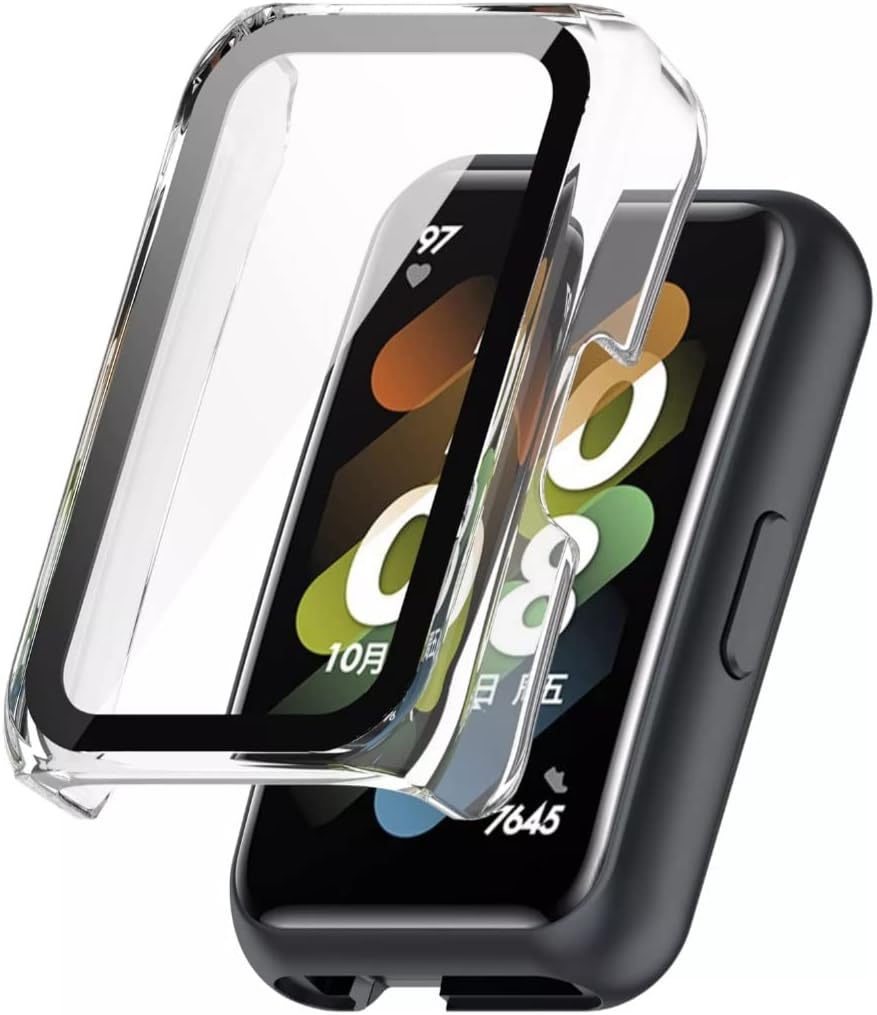 سعر ومواصفات جراب Dado + واقي شاشة متوافق مع Huawei Watch Band 7، زجاج مقوى مضاد للخدش مع واقي للساعة (شفاف) (B0B8QQD9KQ) على Amazon EG