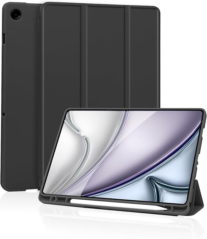 سعر ومواصفات جراب تابلت نحيف مع حامل قلم من Next Store – متوافق مع سامسونج جالاكسي تاب A9+ - 11انش غطاء ذكي بخاصية السكون/التنبيه – ظهر مرن من TPU مع حامل قابل للطي (اسود) (B0FGJDRZB8) على Amazon EG