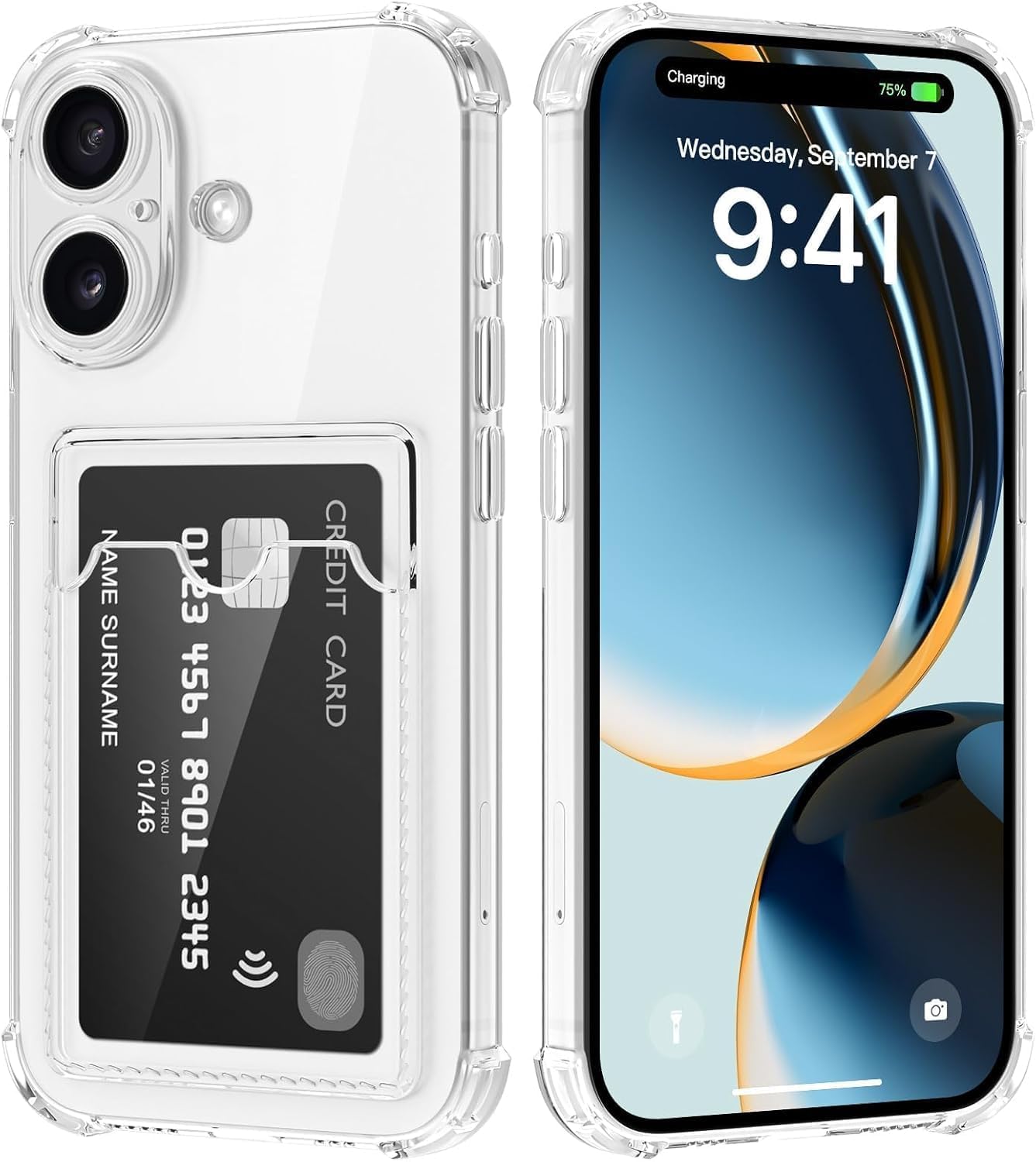 سعر ومواصفات جراب حماية شفاف مع حامل بطاقات من Next Store متوافق مع جميع موديلات iPhone 17 Series ، غطاء ضد الصدمات بتصميم محفظة، غطاء مرن ونحيف مع جيب لبطاقة الائتمان والهوية. (iPhone 17) (B0FWYP6W7Y) على Amazon EG
