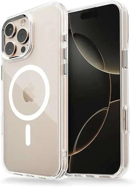 سعر ومواصفات جراب حماية شفاف مغناطيسي من Next Store متوافق مع iPhone 16 pro max ، حماية من الصدمات، مقاوم للخدش، غطاء خلفي صلب، حلقة معدنية لحماية الكاميرا ، تصميم نحيف وأنيق. (أبيض) (B0F3V3Y9WF) على Amazon EG
