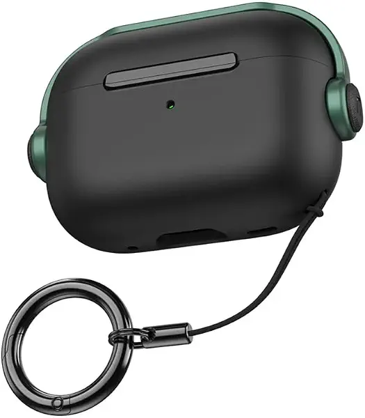 سعر ومواصفات جراب حماية متين من Next Store متوافق مع AirPods 4 ، تصميم فريد على شكل سماعة رأس بلونين ، مصنوع من البولي يوريثين الحراري و مضاد للصدمات مع حلقة تعليق معدنية. (اخضر) (B0FHF77N1P) على Amazon EG