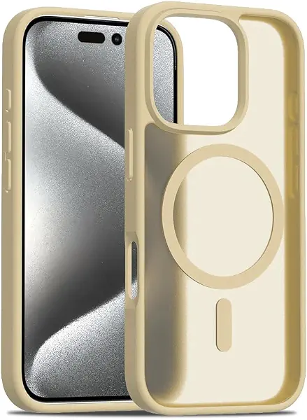سعر ومواصفات جراب حماية متين من Next Store متوافق مع iPhone 12 Pro Max ، يدعم الشحن اللاسلكي ، تصميم نحيف مقاوم للصدمات ، غطاء خلفي انيق شبه شفاف مطفي. (بيج) (B0FLVP1W93) على Amazon EG