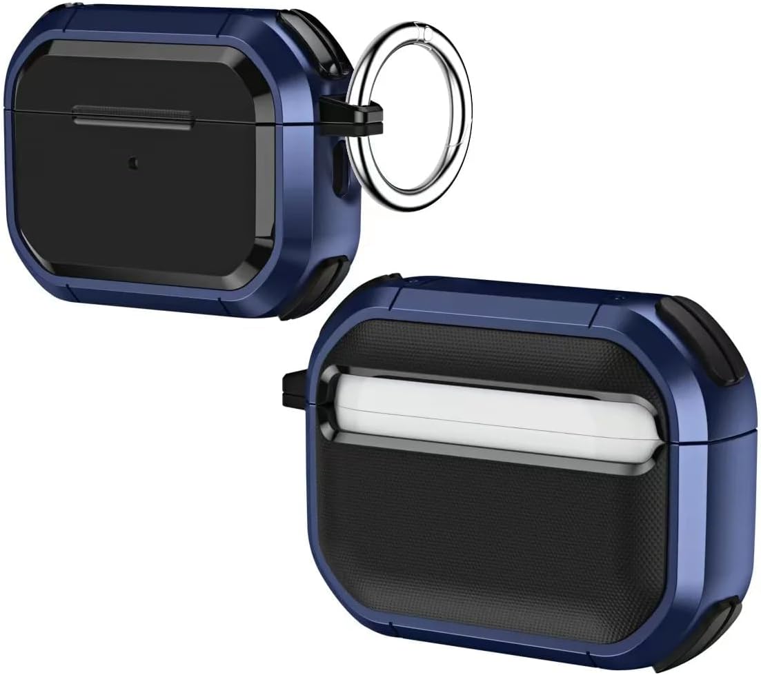 سعر ومواصفات جراب حماية متين من VOMA لـ سماعات ايربودز 4، غطاء واقي بتصميم مدرع مضاد للصدمات والسقوط مع حلقة مفاتيح معدنية لسهولة الحمل، متوافق مع الشحن اللاسلكي، ازرق (B0HJ5V59GN) على Amazon EG