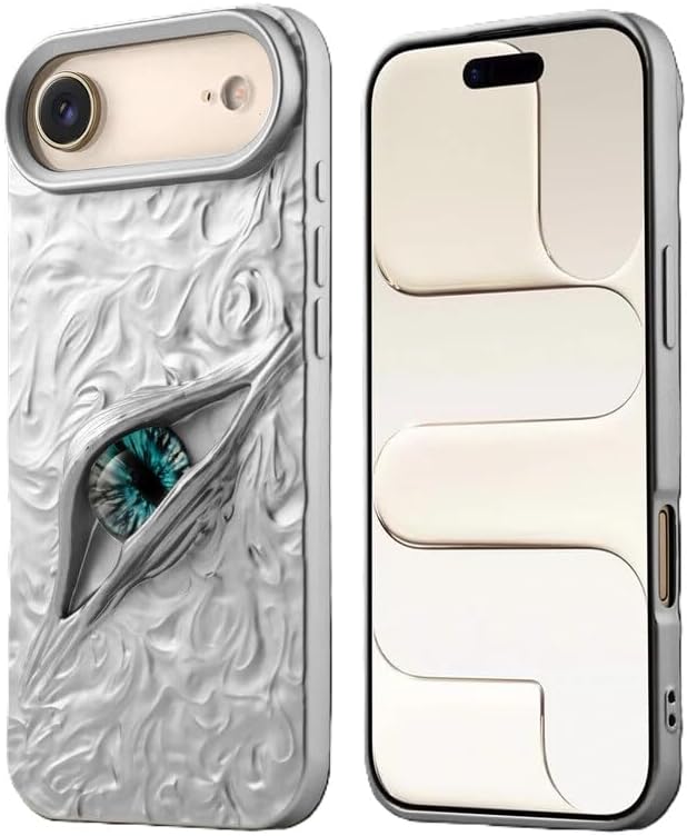 سعر ومواصفات جراب حمايه من Next store لـ ايفون iPhone 17 Air شاشة 6.5 بوصة، تصميم عين ثلاثي الأبعاد فاخر مع ملمس بارز، غطاء خلفي مقاوم للصدمات، حماية فائقة لعدسة الكاميرا، غطاء متين عالي الجودة. (سيلفر) (B0GC9ZNB8P) على Amazon EG