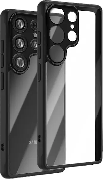 سعر ومواصفات جراب شفاف من Next store مقاوم للصدمات ومضاد للاصفرار متوافق مع Samsung Galaxy S25 Ultra بتصميم نحيف، حماية كاملة بزاوية 360 درجة مع غطاء للكاميرا. (أسود) (B0FKTP2HL9) على Amazon EG