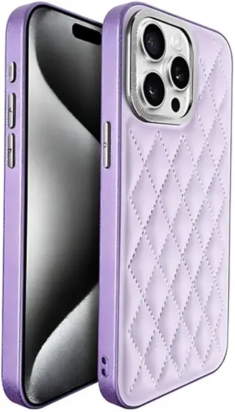 سعر ومواصفات جراب فاخر من Next Store من الجلد المبطن بتصميم ماسي أنيق متوافق مع iPhone 16 pro - غطاء حماية خلفي مقاوم للصدمات، مضاد للانزلاق. (بنفسجي) (B0F24YF414) على Amazon EG