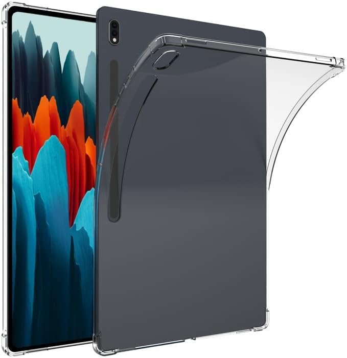 سعر ومواصفات جراب متين شفاف ومقاوم للصدمات من Next store مخصص لـ سامسونج جالاكسي تاب S8 بلس و S7 FE و S7 بلس مقاس 12.4 بوصة، ظهر صلب مضاد للاصفرار وحواف مرنة، شفاف بالكامل (B0GVT65PYB) على Amazon EG