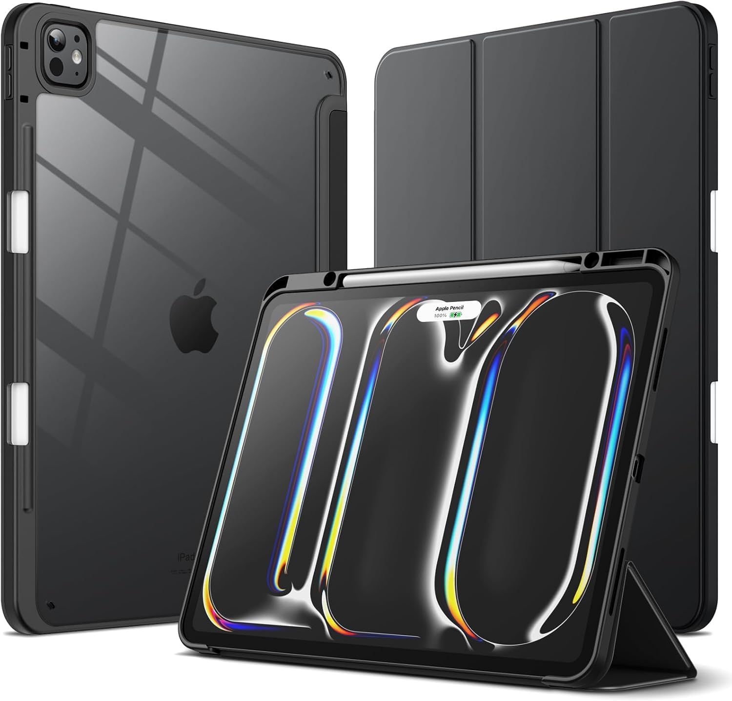 سعر ومواصفات جراب من Next Store لـ أيباد برو 13 بوصة (M4/M5) إصدار 2024/2025، غطاء خلفي شفاف مضاد للصدمات مع حامل قلم، ستاند ثلاثي نحيف، متوافق مع خاصية الاستيقاظ/السكون التلقائي (أسود) (B0G668CDR2) على Amazon EG