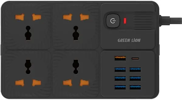 سعر ومواصفات جرين ليون مقبس طاقة بـ 7 منافذ USB-A ومنفذ توصيل الطاقة - اسود (B0DG3S1NJY) على Amazon EG