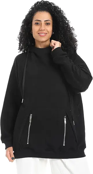 سعر ومواصفات جميلة JAMILA Womens Summer Melton Women's Hooded T-Shirt with Zipper Pocket - black Summer Melton Women's Hooded T-Shirt with Zipper Pocket (B0F21VQ626) على Amazon EG