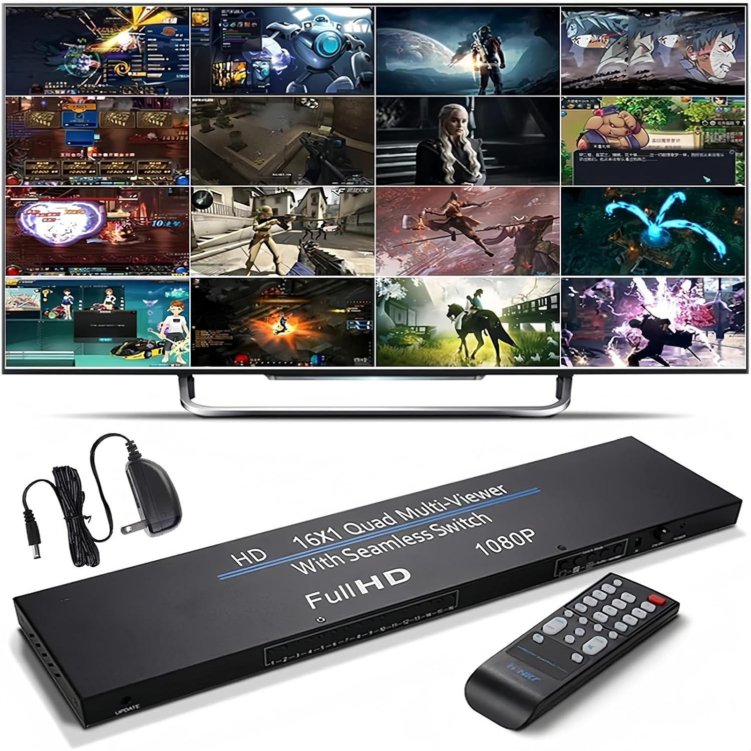 سعر ومواصفات جهاز عرض متعدد الوسائط HDMI 1080P 16X1 HDMI رباعي الشاشة 16 في 1 مفتاح سلس 4 8 16 طريقة عرض مقسم شاشة 16 إشارة فيديو HD على نفس الشاشة 4 طرازات 1x1 4x1 8x1 16x1 16x1 et (B0DFQ7MS5Q) على Amazon EG