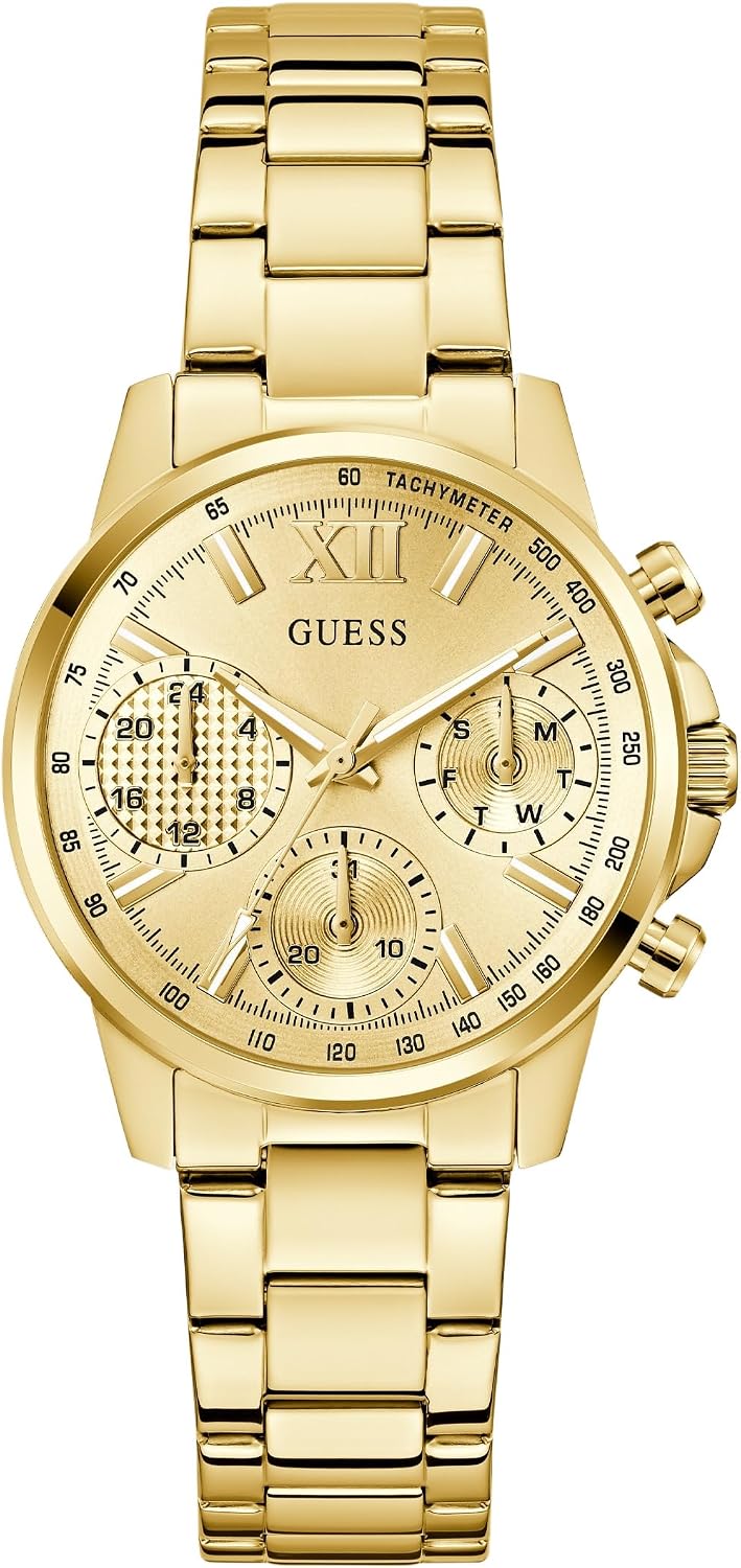 سعر ومواصفات جيس GUESS Gold-Tone Multifunction Watch (B0FHQKQ5NX) على Amazon EG