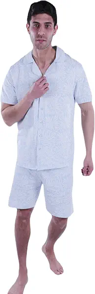 سعر ومواصفات جيل JIL Men Men SS PJ WITH BUTTONS SHORT White Flower Set (B0F4D96ZMK) على Amazon EG