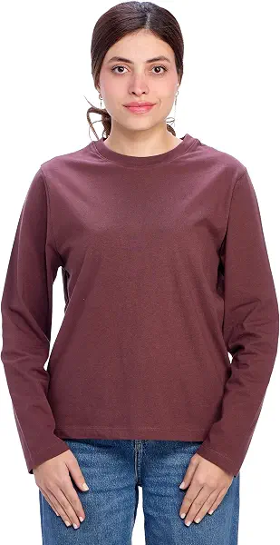 سعر ومواصفات جيل JIL Women Bitter Chocolate Long Sleeve Tee SHIRT (B0DMT5C7PS) على Amazon EG