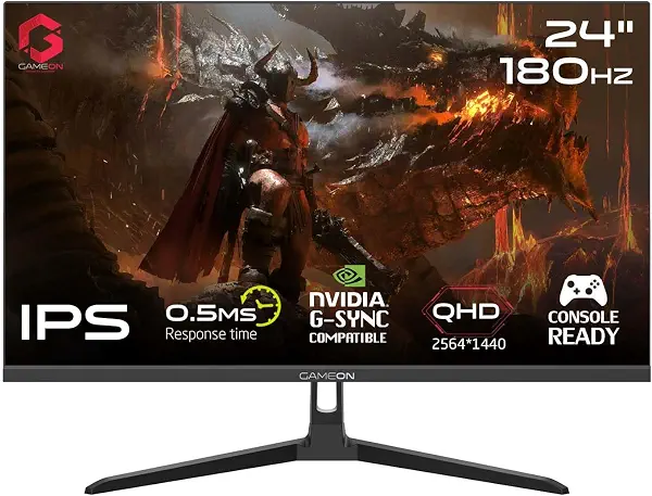 سعر ومواصفات جيم اون شاشة العاب 24 انش 2K QHD IPS سريعة 2560x1440 اداء سلس 180Hz 0.5 مللي ثانية مزامنة تكيفية HDMI 2.1 مثالية لالعاب الكمبيوتر والاستخدام اليومي (B0DJ9C949G) على Amazon EG