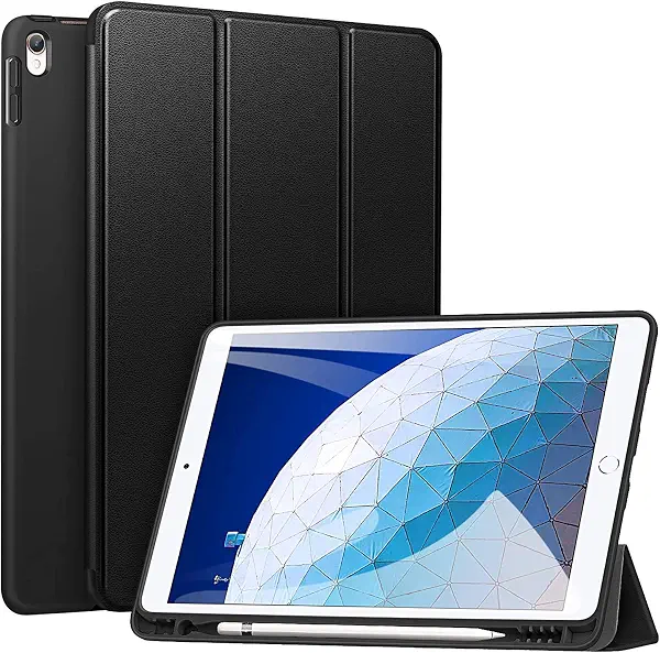 سعر ومواصفات حافظة Ztotop لجهاز iPad Air 10.5 بوصة (الجيل الثالث) 2019 - iPad Pro 10.5 بوصة 2017 مع حامل أقلام رصاص وغطاء خلفي ناعم للغاية من مادة TPU وغطاء حامل ثلاثي الطي مع جراب ذكي واقٍ لكامل الجسم أثناء النوم (B078WPW46H) على Amazon EG