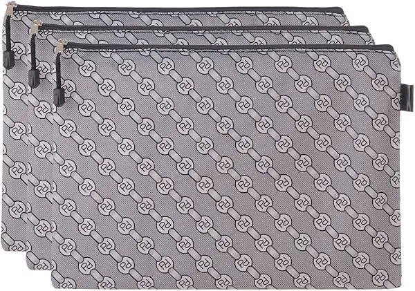 سعر ومواصفات حافظة جلد بسوستة مقاس للورق مقاس A4 موديل A4-5 من ثري ايه، مقاس 23 × 33 سم، عبوة من 3 قطع - رمادي (B0DCTZ835D) على Amazon EG